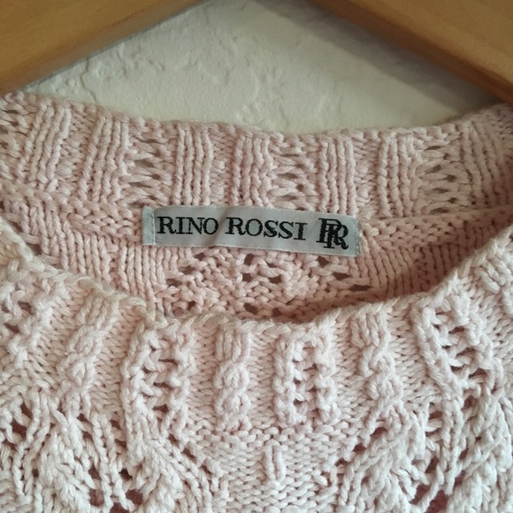 Vintage Rino Rossi Diamond-Knit Blush Pullover - Picture 3 of 4